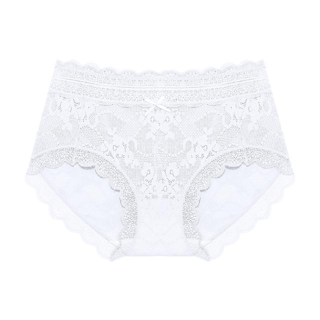 

FINETOO M-XL, женские трусики с кружевной талией и высокой талией, сексуальные трусы для девочек, нижнее белье с милым бантом для девочек, женское нижнее белье, трусики для женщин M белый
