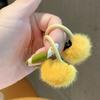 1 Pair Plush Ball Hair Rope For Girls Cute Dopamine Rubber Band Children's Small Hair Circle Meatball Head Hair Accessories