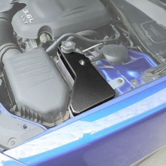 Carbon Fiber Coolant Tank Cover Trim Cap For Dodge Challenger/Charger 2011+ ABS