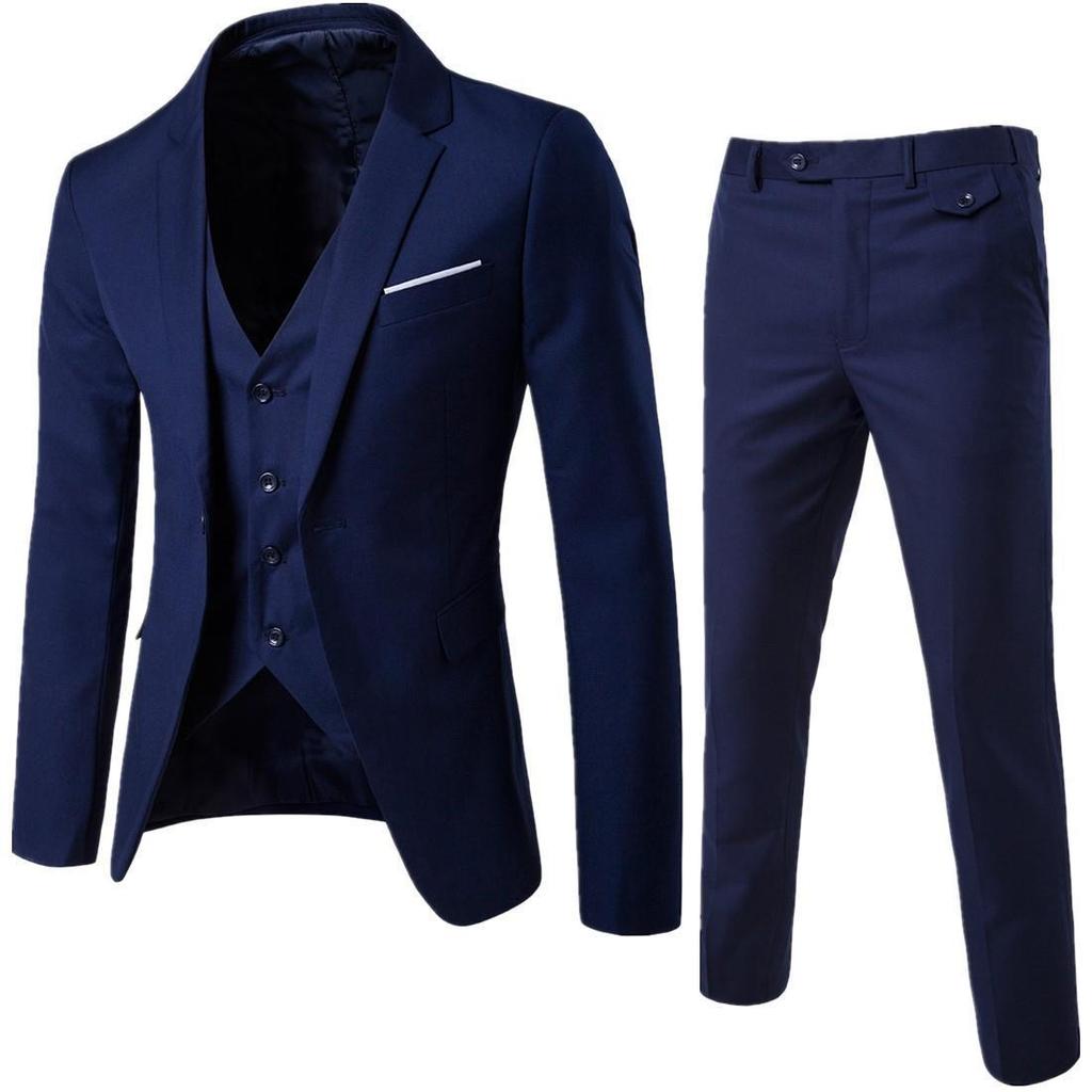 2023 Men's Business Casual Wedding Suit Set - Three-Piece for Groom & Best Man