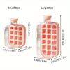 2 In 1 Ice Cube Maker Water Bottle , Touch Free Silicone Ice Trays, 12/18 Grids, Leak Proof, Easy Release for Home/Office/Trave
