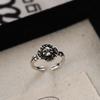 Unique Vintage Geometric Skull Zircon Ring For Women Adjustable Punk Fashion Accessory