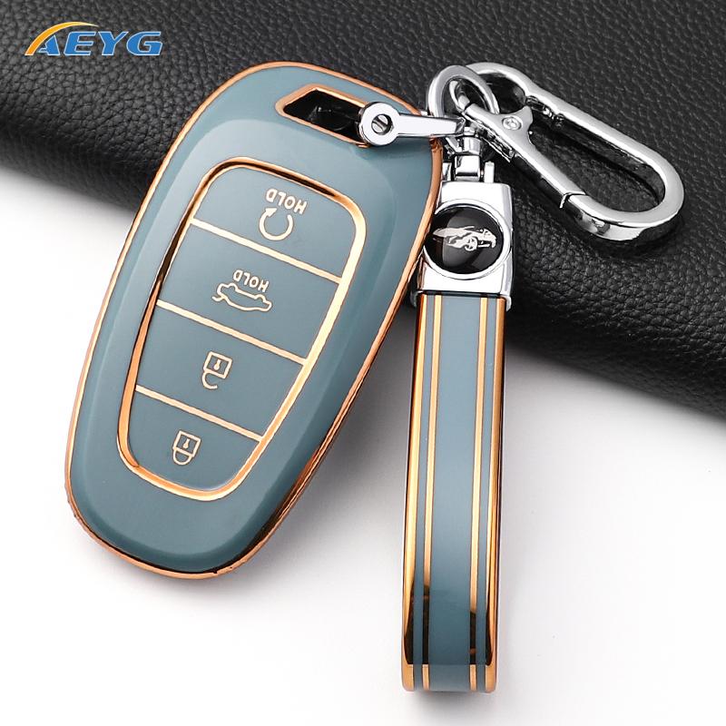 Fashion Soft Tpu Car Key Case Cover Shell For Hyundai Santa Fe Tucson Nexo Nx4 Atos Prime Solaris Key Fob Accessories