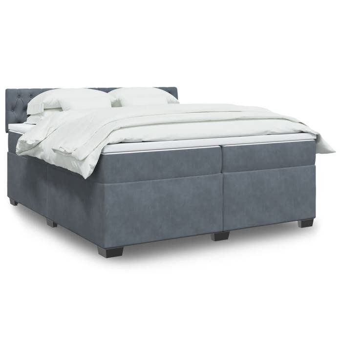 VidaXL Sommier à lattes de lit et matelas Gris foncé 200x200cm Velours 3288709