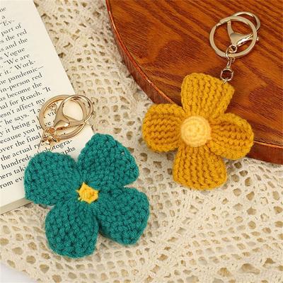Accesorii Geantă Breloc Tricotat Manual Drăguț Desene Animate Flori Croșetate Artizanat DIY Brelocuri Țesute Floare Lalea Agățătoare Geantă