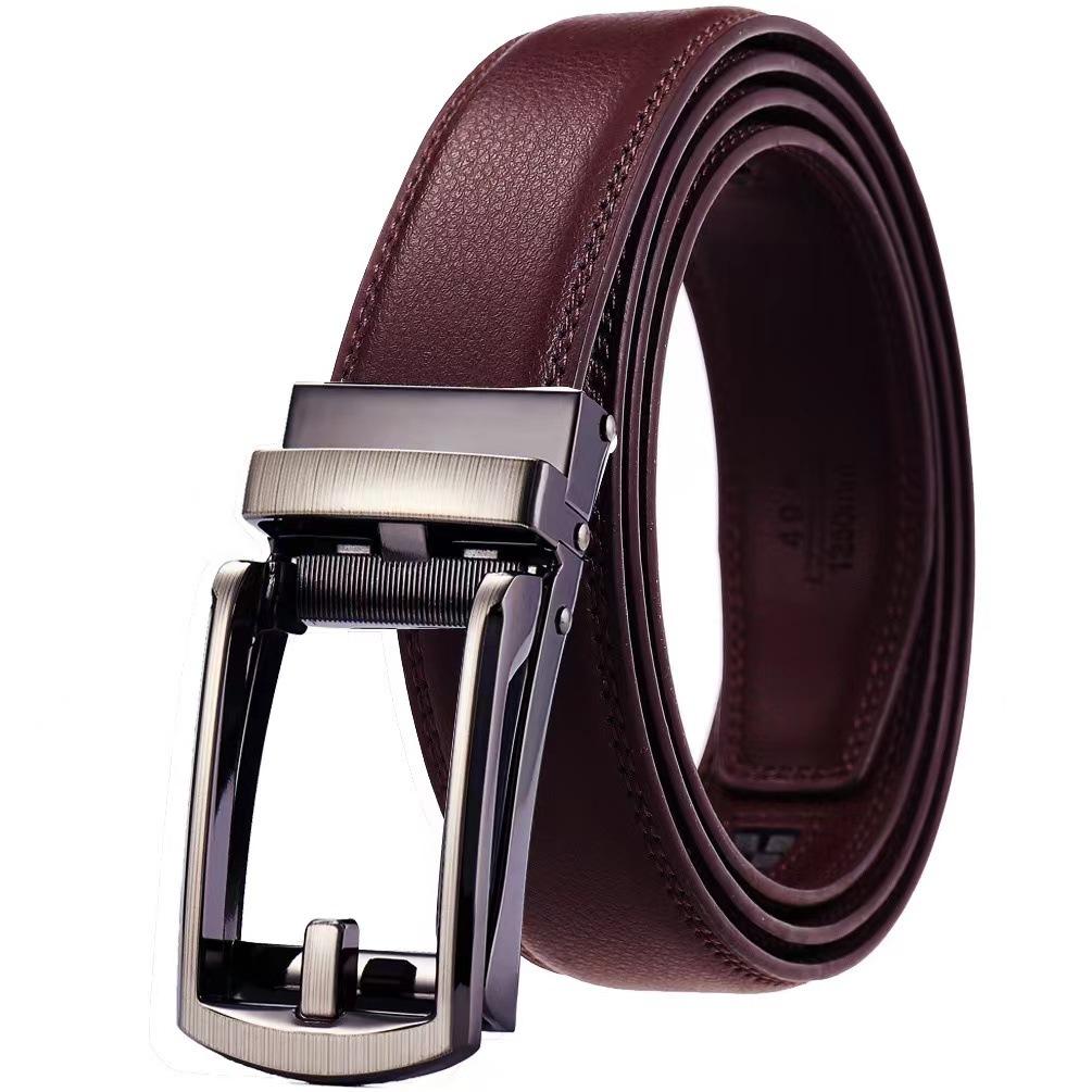 New Hot Selling Men's Genuine Leather Belt, Two-layer Cowhide, Business Fake Needle Buckle, Fashionable High-end Belt, Factory Direct Sales