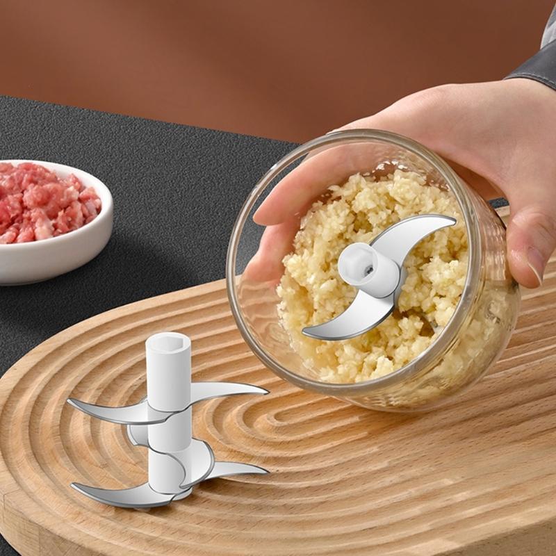 Wireless Electric Food Processor 350ml Glass Container Chopper Garlic Crusher Efficient Meat Vegetables Chopping Tool
