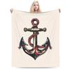 Nautical Anchor Boat Blankets  Super Warm Novelty Plush Throw Blanket For Girls Boys Couch Bed Flannel Bedspread Bed Cover