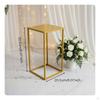 Wedding Aisle Floor Stand Wrought Iron Construction Geometric Column Flower Display Golden