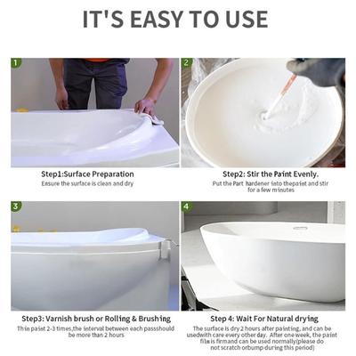High Adhesion Strong Tile Paint Water Resistant Long Service Finish Tile Refinish Paint for Wet Bathroom Kitchen Areas