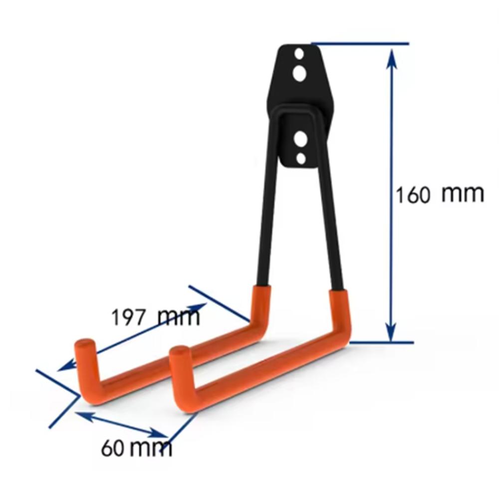 Heavy Duty Wall Mount Metal Hook Garage Organizer Bicycle Ladder Hanger Anti Slip Storage Hook For Garden Tools Home Backyard