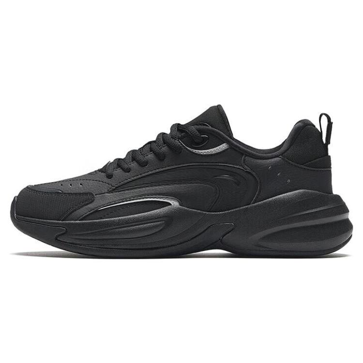 

New Anta ACE Abrasion Resistant Low top Chunky Sneakers Women s Black 922338802-4 36.5