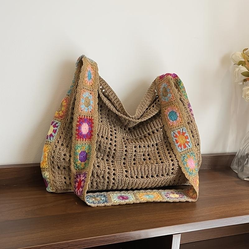 

Женская винтажная сумка кроссбоди с цветочным принтом, легкая полиэстеровая наплечная сумка с красочным цветочным узором на черном, застежка на кнопку и фиксированный ремешок хаки