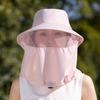 Solid Color Sunshade Sun Hat Wide-Brimmed Shawl Mask Hat Neck Protection Cap  Outdoor