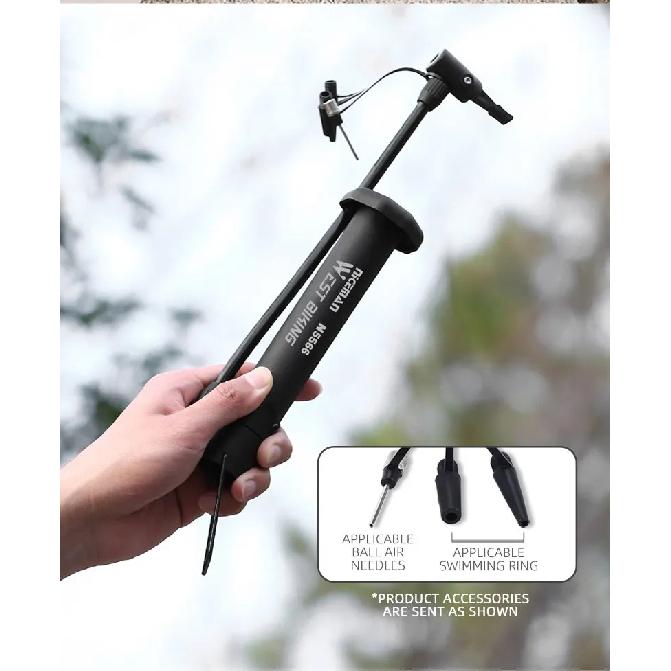 Bicycle Pump Portable Silver Pump Road Mountain Bike Pump Riding Tire Filling Pump Riding Equipment Outdoor Equipment