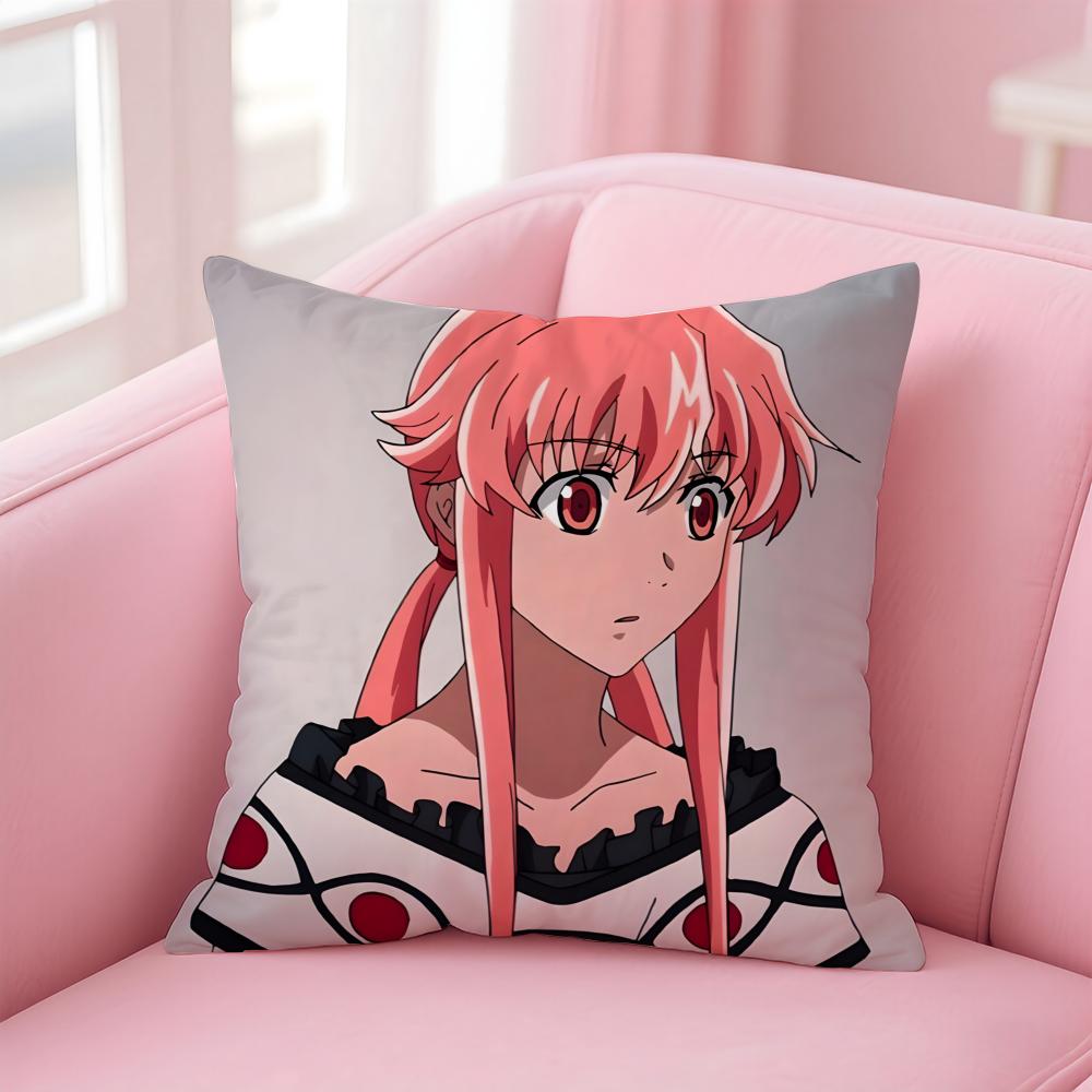 Anime The FFuture DDiary Cushion Cover Pillow Case Soft Friendly Fabric  Concealed Zipper