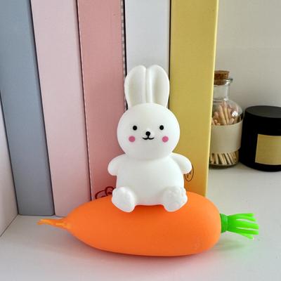 1/2Pcs Simulation Carrot Rabbit Squeeze Toy Stress Anxiety Relief Bunny Vegetable Sensory Toy Soft TPR Calming Animal Fidget Toy Easter Gift