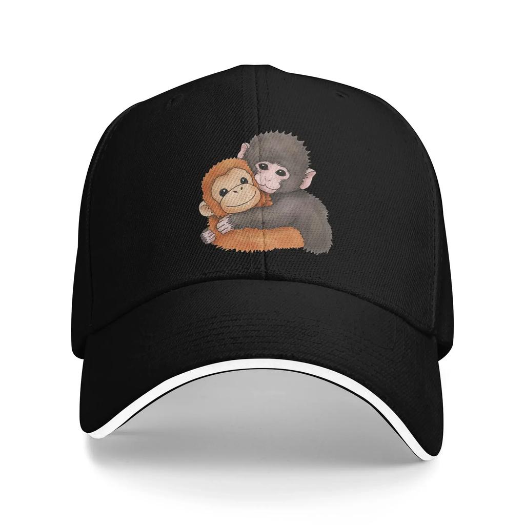 Baby Macaque Hugging Plush Cute Monkey Punch Baseball Cap  Hiking Fishing SunProof Trucker Hat UnisexTeens  Cute Baseball Caps