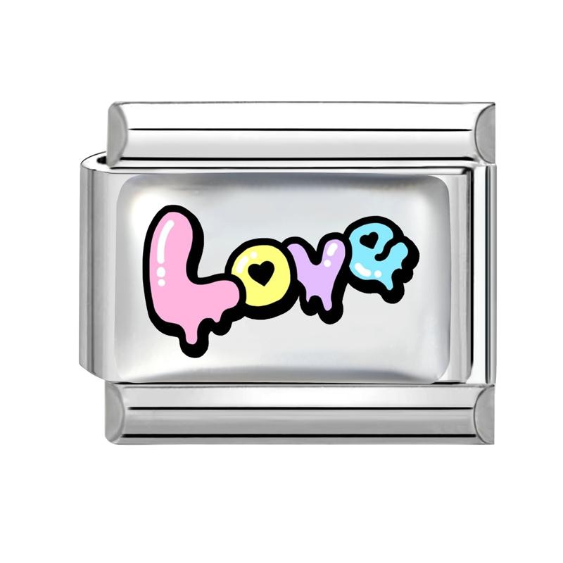 New Lovely Heart Envelope Rose Butterfly Cherry Charm Links Fit 9mm Italian Bracelet Women Men Making DIY Jewelry Gifts
