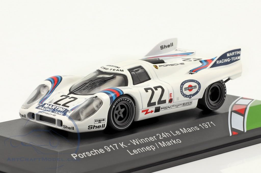 

CMR Porsche Литая модель автомобиля Масштаб 917K Команда Martini Racing N 22 Победитель 24 часа Ле-Мана 1971 1/43 [Б/у] белый