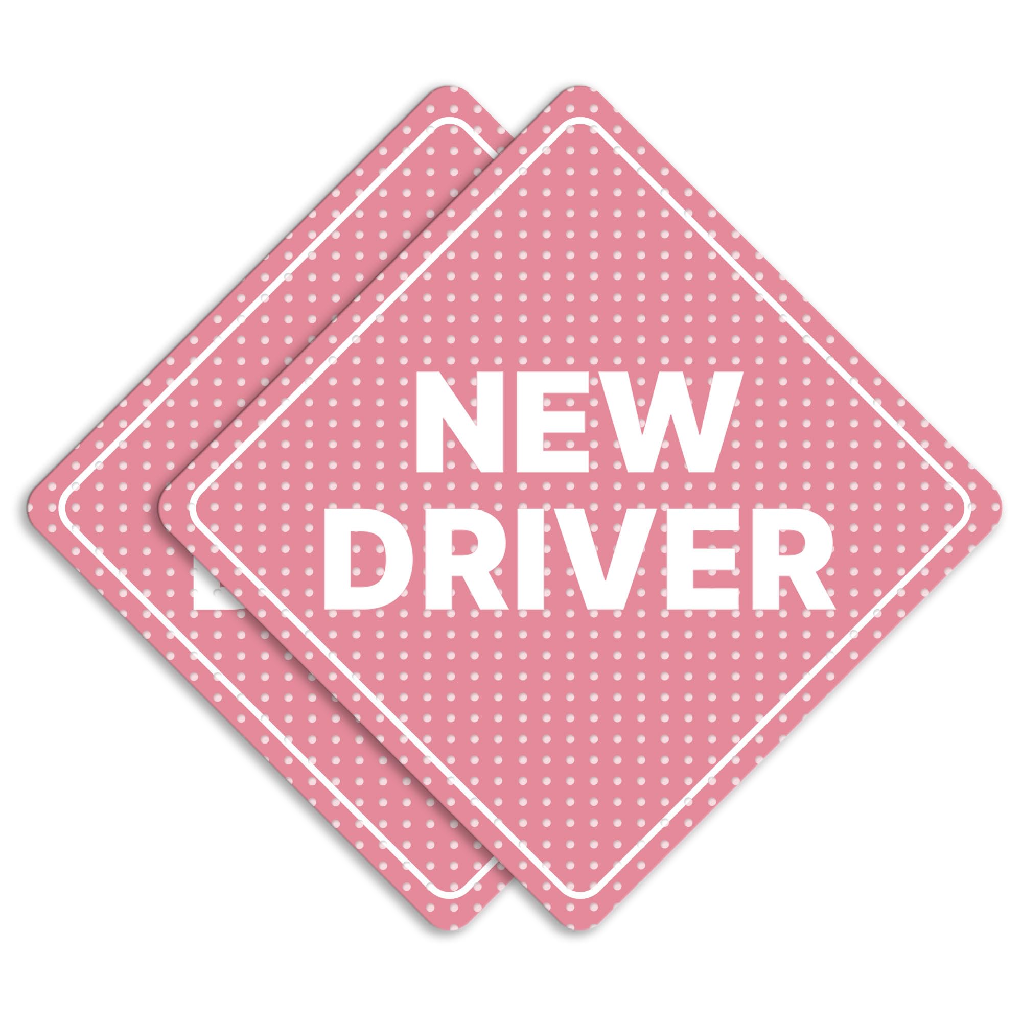 GEEKBEAR New Driver Sign - Sticker or Magnet, Color Variations, rosa