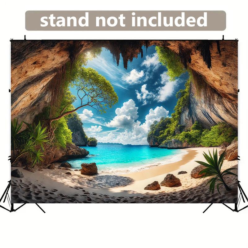 2D plane sea view cave background fabric living room bedroom outdoor decoration polyester fiber