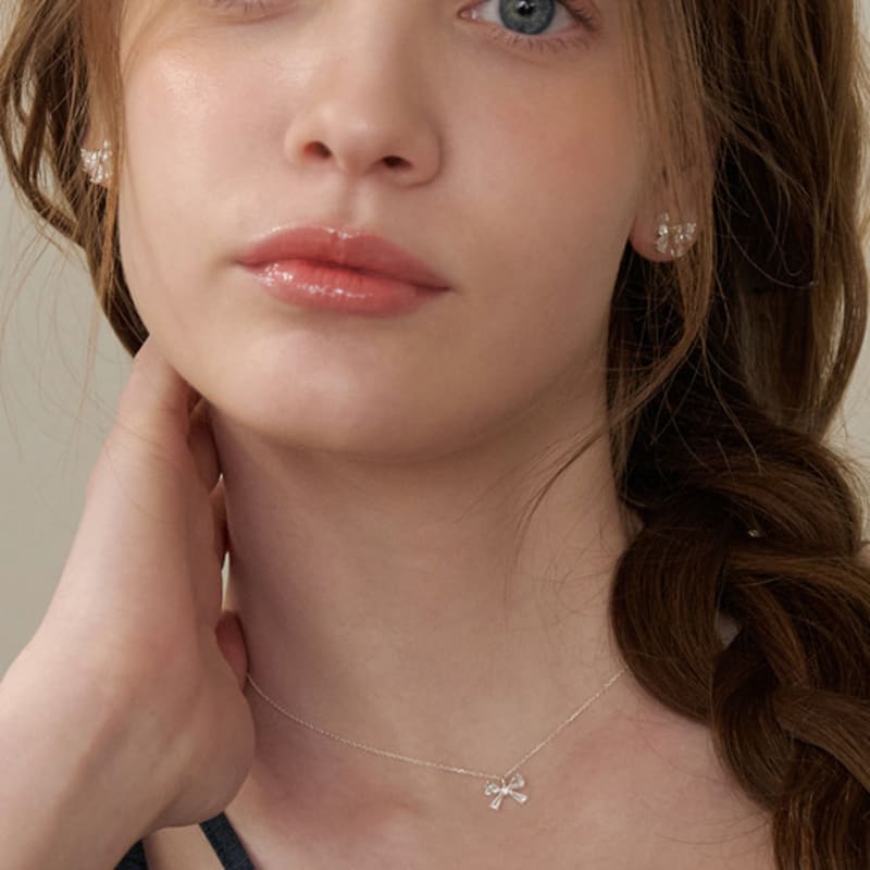 Tatiana (925 Silver) Lovely Bright Ribbon Necklace NZ2172