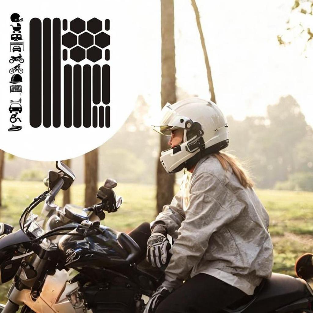 Bike Motorcycle Reflective Sticker Warning Multipurpose Creative Decor Black