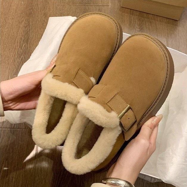 Thick-soled Heightening Cotton Shoes Women's New Winter Shoes Piled Thickened Warm Bread Boken Snow Boots