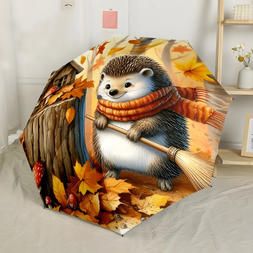 Ombrello Automatico Raccoglitore di Funghi Autunnale Compatto e Resistente Design a 8 Stecche Costruzione Robusta per Appassionati di Moda Uomini/Donne Regalo Elegante per Donne