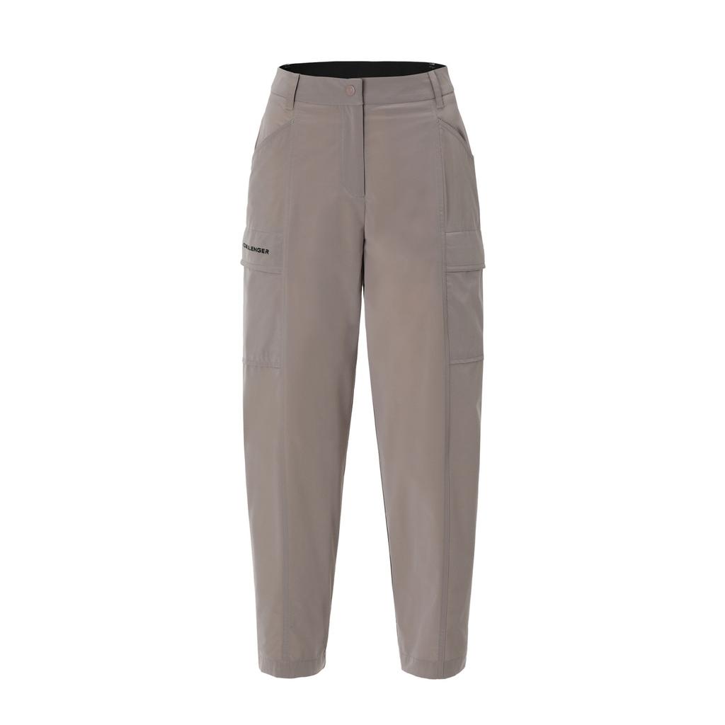 CHALLENGER Women'S Cut-Line Tapered Modified Pocket Cargo Pants Beige
