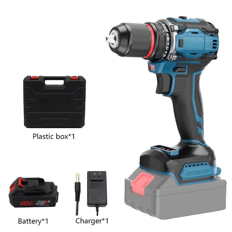 21V Dual-Speed Handheld Electric Drill with 10MM Lithium Battery & Bit Set