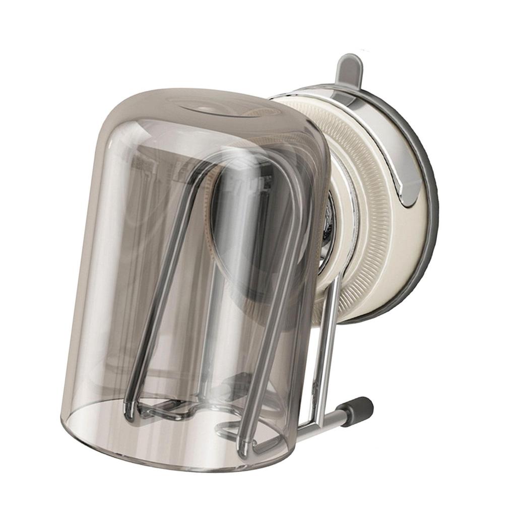 Suction Cup Toothbrush Holder, Wall Mount, Easy Install, No Drill, Modern Multifunction Bathroom