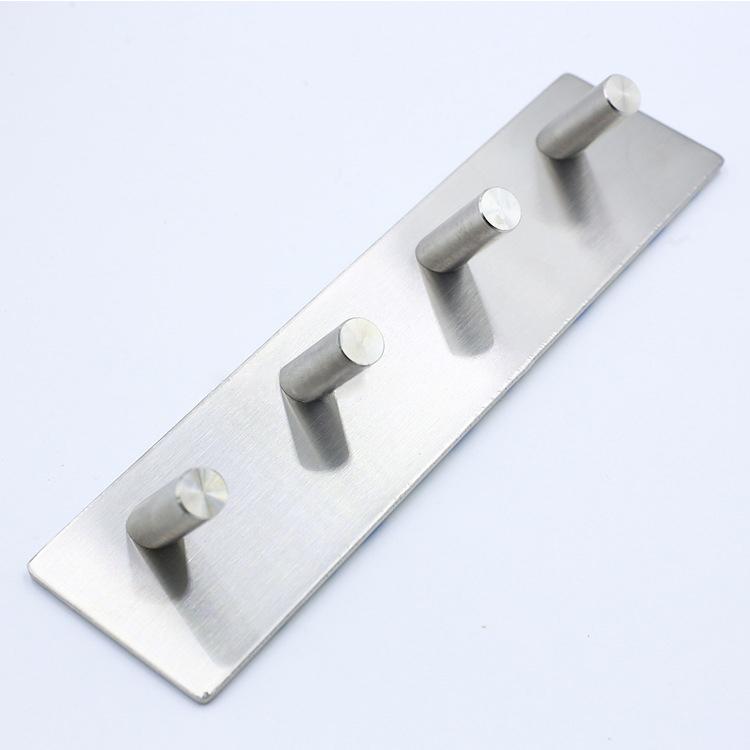 Wall Mounted Heavy Duty Coat Rack with 4 Stainless Steel Hooks Plant Pattern for Bathroom and Kitchen