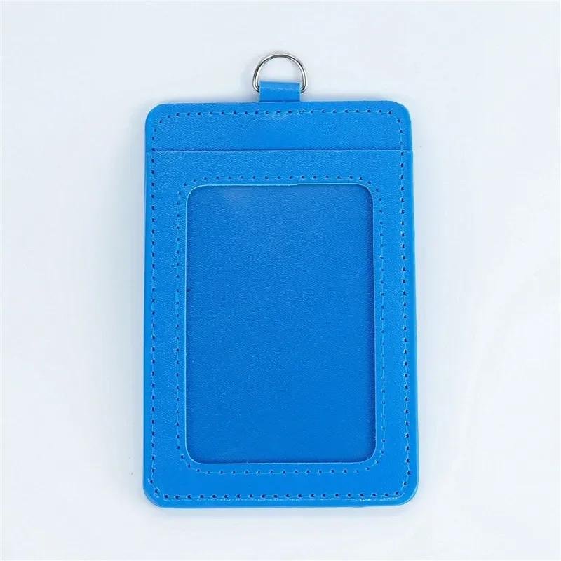 Fashion PU Leather Card Holders Set Women Men Student Retractable Badge Reel ID Card Holder Cover Case Nurse Badge Lanyards