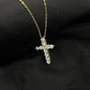 S925 Sterling Silver Cross Clavicle Necklace Women's Moissanite Pendant Clavicle Chain