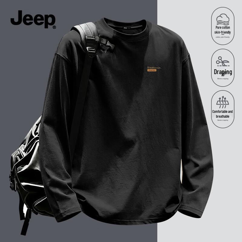 Jeep Men's Pure Cotton Long Sleeve T-Shirt