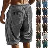Men's Summer Striped Athletic Shorts Men's Multi-Pocket Casual Shorts