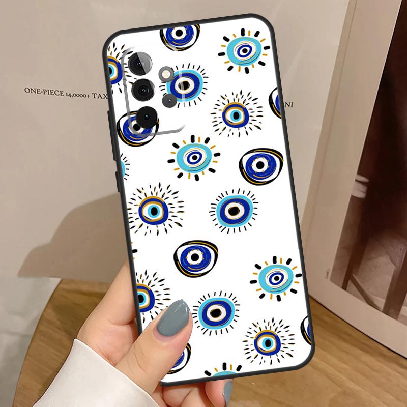 Evil Eye Lucky Eye Blue Case For Samsung Galaxy A34 A54 A17 A35 A55 A06 A16 A26 A36 A56 A53 A32 A52 A33 A13 A14 A15
