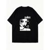 Oversized T-Shirt Black Graphic Print With Face And Text Soulless 13 Casual Streetwear Fashion For Women