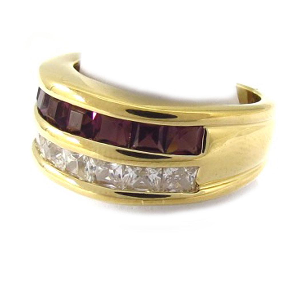 Amethyst White 'Aphrodite' Gold Plated Ring