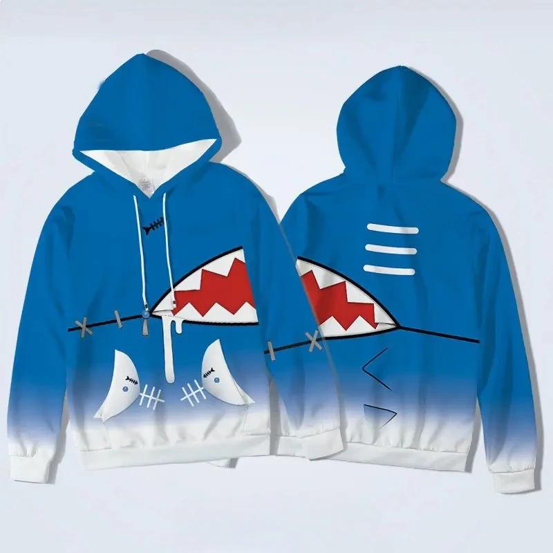Fashion Autumn Sweater Shark Girl Ka Wugula GawrGura Two Dimensional Peripheral Jacket Clothes Hooded 3D Printing Comfortable