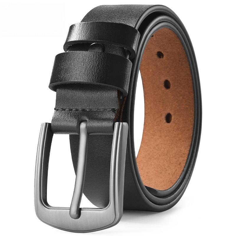 Real Cow Genuine Leather Belts for Man High Quality Plus Long Size Male Pin Buckle Waist Belt Strap