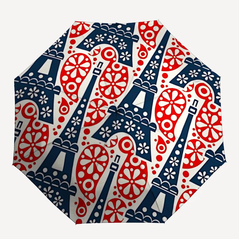 1pc Eiffel Tower Pattern Automatic Folding Umbrella - 8-Rib Automatic Open/Close, Large Canopy Birthday Festival Gift Yy251217122