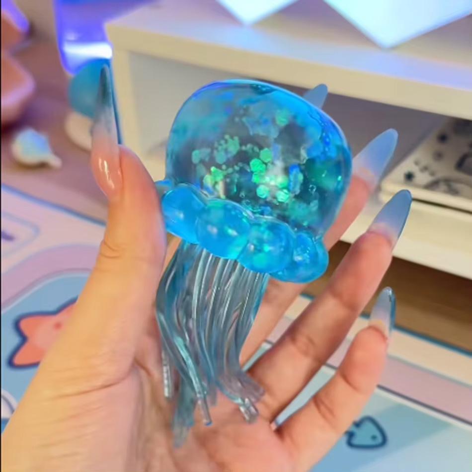 1 ks nová medúza squishy hnětací hudební hračka pro dospělé na odbourání stresu mačkací senzorické hračky dekompresní simulace medúza party dárek