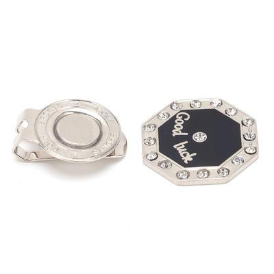 Golf Ball Marker with Hat Clip Magnetic Detachable Golf Ball Position Mark for Men Women (Octagon Rhinestone)