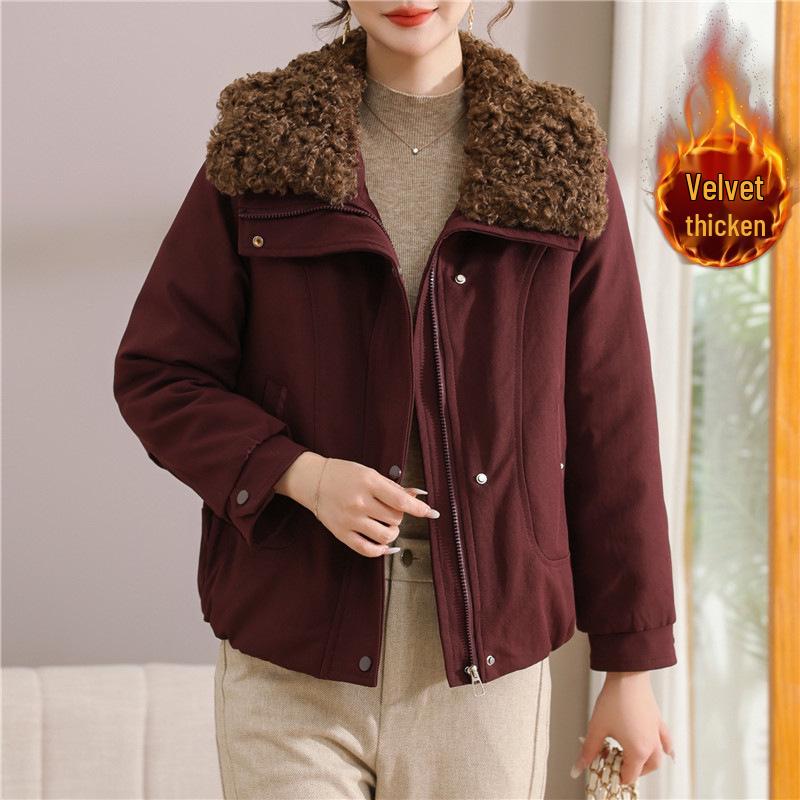 

Korean Style Women s Velvet Lapel Short Jacket - 2025 Winter Collection 2XL (105-120 jin)