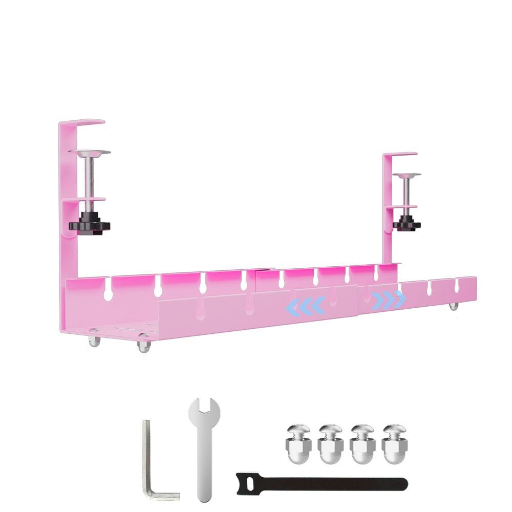 Space Saving Retractable Cable Storage Rack No Drilling Under Desk Cable Shelf  Computer Desk