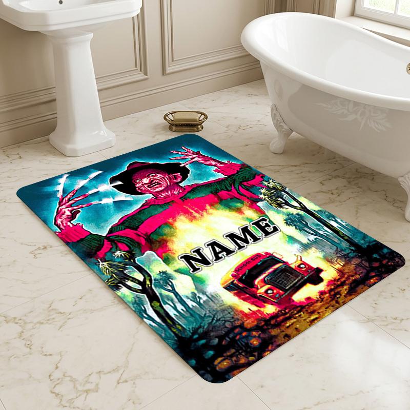 Custom Name Nightmare Icon Living Room Non-Slip Area Rug Soft Carpet for Bedroom Kids Playroom Sofa Office Home Decor Doormat