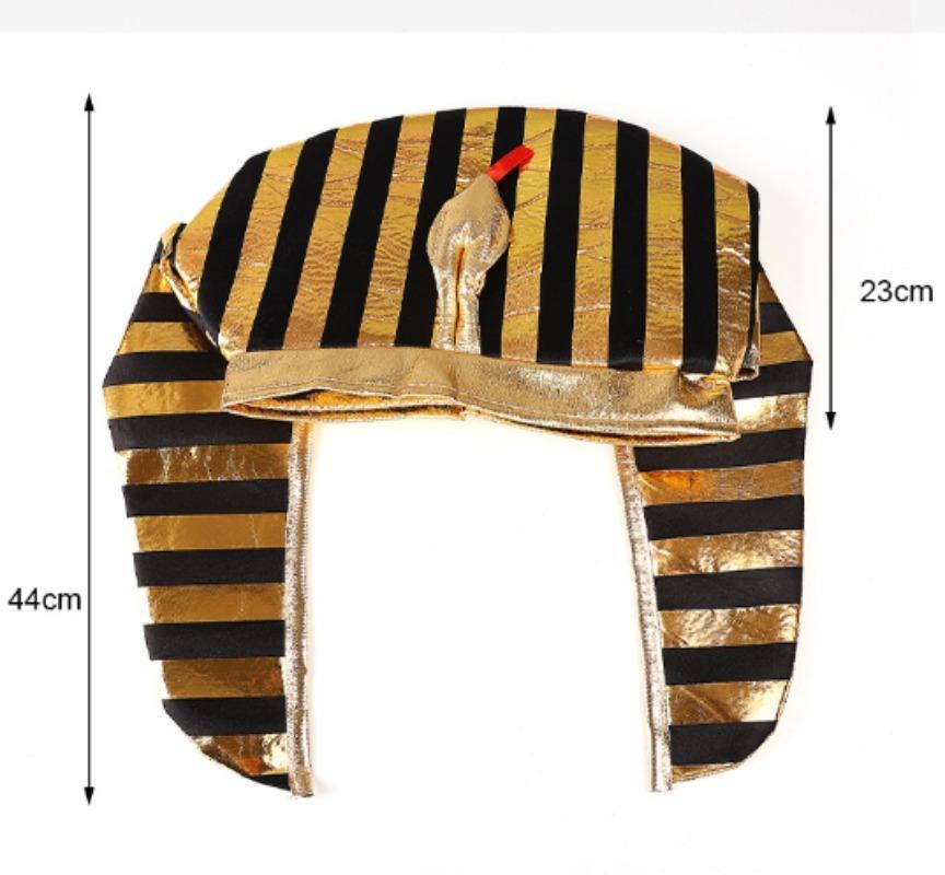 Mens Egyptian Pharaoh Hat Gold Egypt King Headpiece Snake Pharaoh Cosplay Halloween Party Costume Dress Up Themed Party